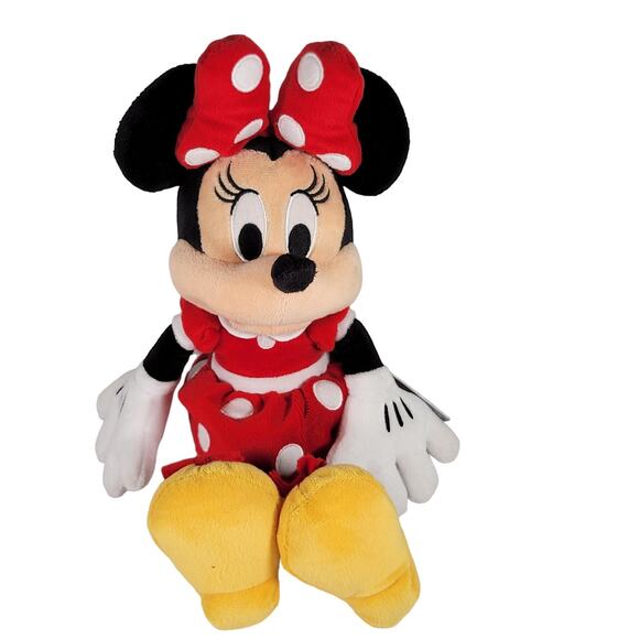 Lot of 2 Disney Store Minnie Mouse Plush Doll 14" Authentic Red Dress Polka Dots - Picture 7 of 16